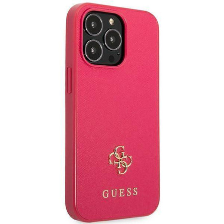 Original Case IPHONE 13 PRO Guess Hardcase Saffiano 4G Small Metal Logo (GUHCP13LPS4MF) pink