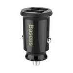 Baseus Grain - Ładowarka samochodowa 2 x USB, 5 V / 3.1 A (czarny)