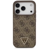 Etui Guess Leather 4G Triangle Strass MagSafe na iPhone 17 Pro - brązowe