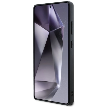 DKNY Leather Checkered Pattern MagSafe-Hülle für Samsung Galaxy S25 Ultra schwarz