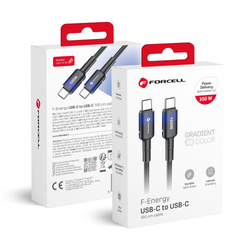 Kabel USB C do USB C Forcell F-Energy QC4.0 PD 5A 100W Gradient 1 m C357 czarny