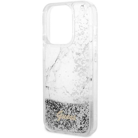 Guess GUHCP14XLCSGSGH iPhone 14 Pro Max 6.7" biały/white hardcase Liquid Glitter Marble