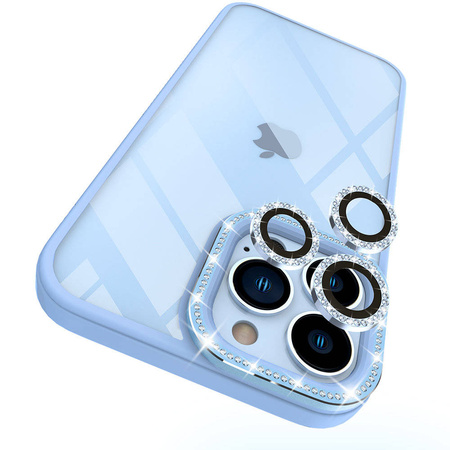 Kingxbar Sparkle Series etui iPhone 13 Pro Max z kryształami obudowa pokrowiec na tył plecki niebieski