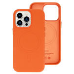 MagSafe Leather Case Iphone 15 Pro Pomarańczowy