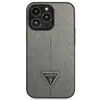 Original Case IPHONE 13 PRO MAX Guess Hardcase Saffianotriangle Logo (GUHCP13XPSATLG) silver