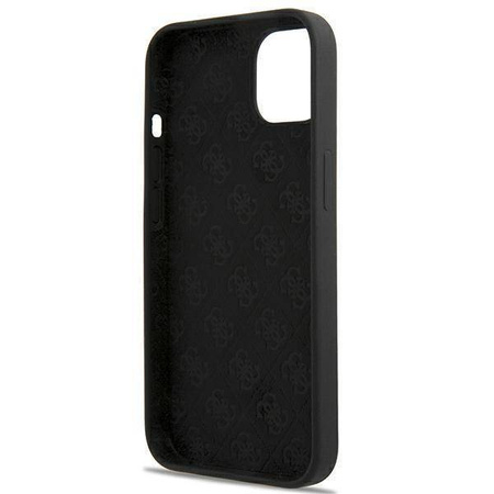 Guess GUHMP13MLSLMGBK iPhone 13 6.1 &quot;schwarz / schwarz Hardcase Silikonschrift Gold Logo