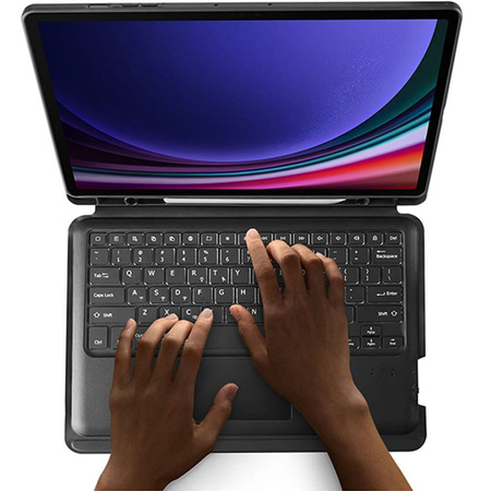 DUX DUCIS etui DK składane z klawiaturą bezprzewodową do SAMSUNG Tab S10 Plus/S9 Plus/S9 FE Plus czarne