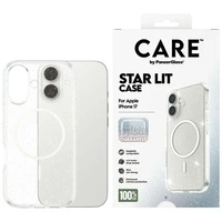 CARE by PanzerGlass Flagship Urban Explorer Case mit weißem MagSafe für iPhone 17 – Klarer Glitzer