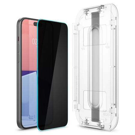 SZKŁO HARTOWANE SPIGEN GLAS.TR ”EZ FIT” IPHONE 15 PRIVACY
