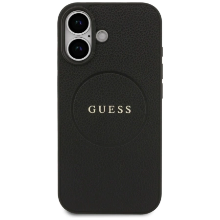 Guess Grained Ring MagSafe Hülle für iPhone 17 - Schwarz