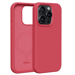Nakładka Etteri Silicone Mag do iPhone 15 Pro 6,1" malinowa
