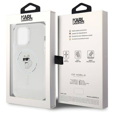 Karl Lagerfeld IML Choupette MagSafe Hülle für iPhone 15 Pro Max – transparent