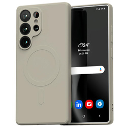 Mercury MagSafe Semi-Silicone Sam S25    Ultra S938 kamienny /stone