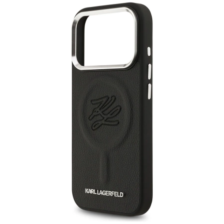 Karl Lagerfeld Initialen &amp; Metalllogo MagSafe Case für iPhone 17 Pro Max - Schwarz