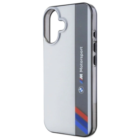 BMW Motosport IML Vertical Stripe Hülle für iPhone 16 – Grau