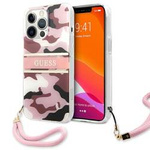 Guess nakładka do iPhone 13 Mini 5,4&quot; GUHCP13SKCABPI różowy hard case Camo Strap Collection