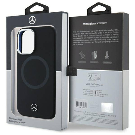 Original Case IPHONE 16 Mercedes Hardcase Silicone Tonal Logo MagSafe (MEHMP16S23SUTTK) black