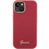 Guess Silicone Script Metal Logo &amp; Frame case for iPhone 15 - red