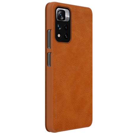 Nillkin Qin Case Cover für Xiaomi Redmi Note 11 Pro + (China) / Redmi Note 11 Pro (China) Kameraschutz Holster Cover Flip Cover Braun