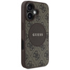 Original Case IPHONE 16 Guess 4G Circle Classic Logo MagSafe brown