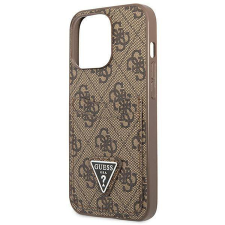 Schutzhülle IPHONE 13 PRO Guess Hardcase 4G Triangle Logo Cardslot (GUHCP13LP4TPW) braun