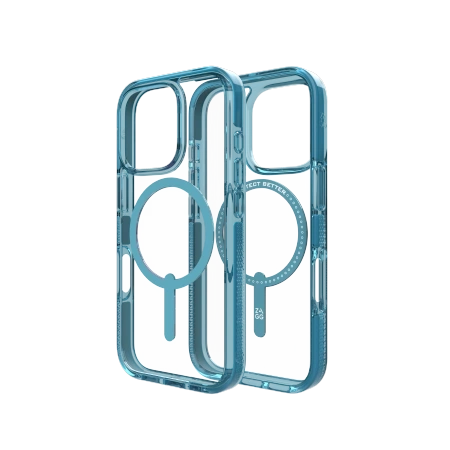 ZAGG Santa Cruz Snap MagSafe Hülle für iPhone 16 Pro – Blau