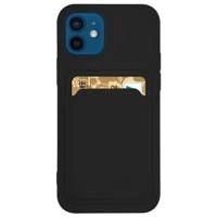 Kartenetui Silikon Wallet Wallet mit Kartenfach Dokumenten für Samsung Galaxy A42 5G Schwarz