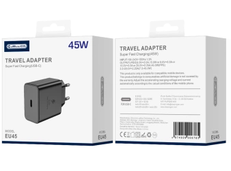 JELLICO wall charger EU45 GaN PD 45W 1xUSB-C Black