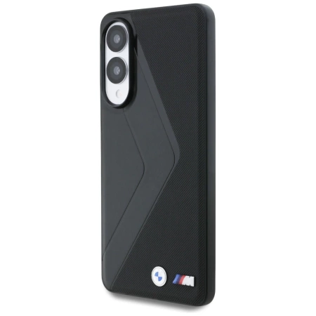 BMW Leather Oversized Stripes MagSafe Hülle für Samsung Galaxy S25 Edge - Schwarz