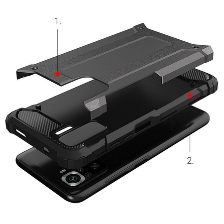 Hybrid Armor pancerne hybrydowe etui pokrowiec Xiaomi Poco X4 NFC 5G czarny