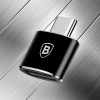Baseus adapter przejściówka ze złącza USB na USB Type-C OTG czarny (CATOTG-01)