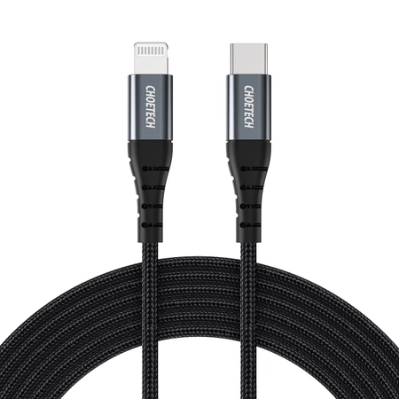 Kabel Choetech IP0039 USB-C / Lightning MFi o długości 1.2m - czarny