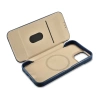 iCarer CE Oil Wax Premium Leather Folio Case iPhone 14 Plus magnetische Klapphülle MagSafe blau (AKI14220707-BU)