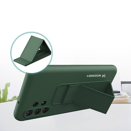 Wozinsky Kickstand Case silikonowe etui z podstawką etui Xiaomi Poco X4 Pro 5G czerwone