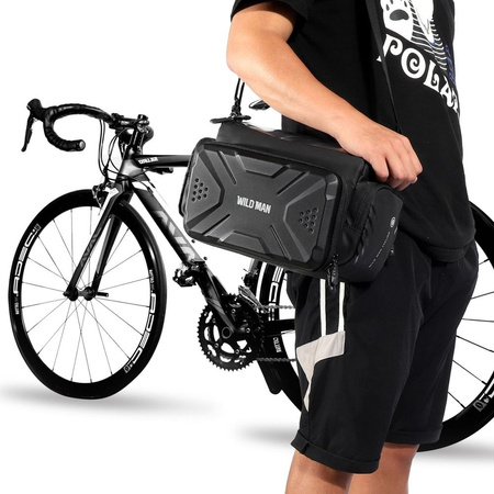 Uchwyt rowerowy / torba z pokrowcem na kierownice na zamek WILDMAN GS6 4L 4" - 7"