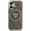 GUESS futerał do IPHONE 16 kompatybilny z MagSafe GUHMP16SHG4PRTGW (IML Metal Glitter 4G Circle Triangle) brązowy