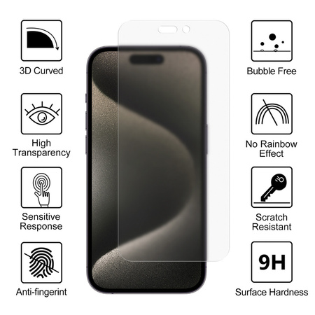 Vmax szkło hartowane 0.33mm clear glass do iPhone 15 Pro Max 6,7&quot; matowe