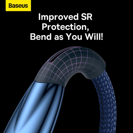 USB cable for USB-C Baseus Glimmer Series, 100W, 1m (Blue)