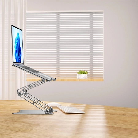 Wozinsky WRS-CPY75DSS Laptop- und Tablet-Ständer aus Aluminium + kostenloser Smartphone-Ständer – Silber