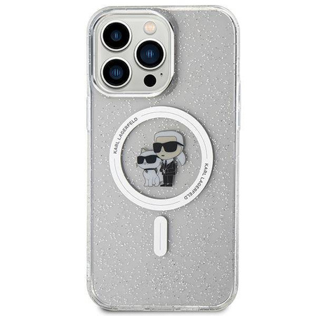Karl Lagerfeld Karl&amp;Choupette Glitter MagSafe case for iPhone 15 Pro Max - transparent