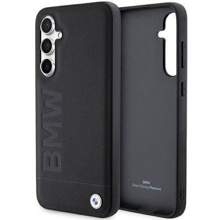 Oryginalne Etui BMW Hardcase BMHCS23FESLLBK do Samsung S23 FE (Leather Hot Stamp / czarny)