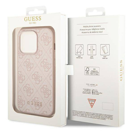 Guess GUHCP14XG4GFPI iPhone 14 Pro Max 6,7 &quot;rosa / rosa Hartschale 4G Metal Gold Logo
