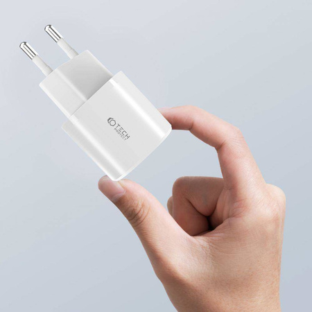 Ładowarka Sieciowa 20W USB QC3.0 + USB-C PD Tech-Protect C20W Mini biała