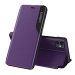 Eco Leather View Case elegant bookcase type case with kickstand for iPhone 13 mini purple