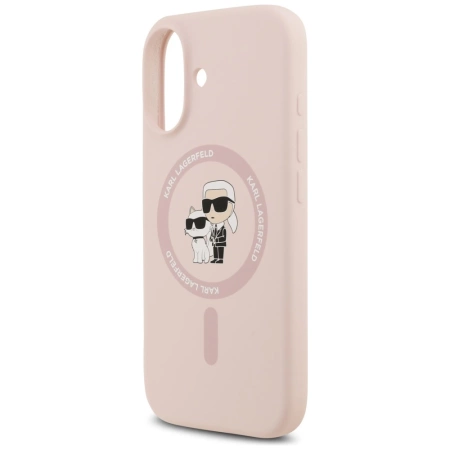 Karl Lagerfeld Silicone Karl&Choupette Ring MagSafe Case for iPhone 17 - Pink