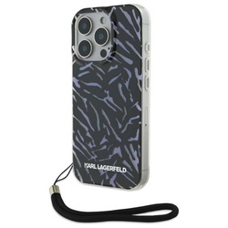 Original Handyhülle IPHONE 16 PRO Karl Lagerfeld Zebra With Cord (KLHCP16LHZBPKCCU) violett