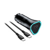 BLUE STAR ładowarka samochodowa 3A 20W Typ C + kabel Typ C do Typ C PD QC3.0 AFC czarna