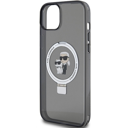 Karl Lagerfeld KLHMP15MHMRSKCK iPhone 15 Plus 6,7&quot; schwarz/schwarz Hardcase Ringständer Karl&amp;Choupette MagSafe