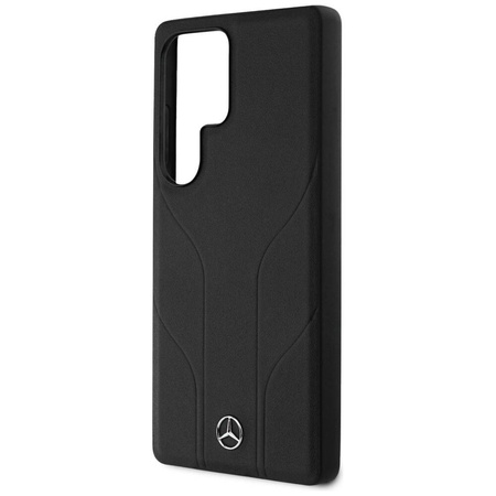 Schutzhülle SAMSUNG GALAXY S25 ULTRA Mercedes AMG Hardcase Leather Debossed Lines MagSafe schwarz