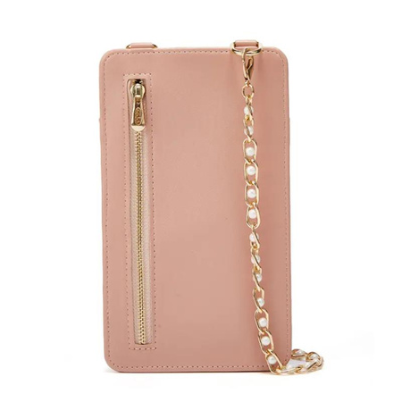 Pikowana torebka / saszetka na telefon 19*10,5*2cm, PINK / RÓŻOWY